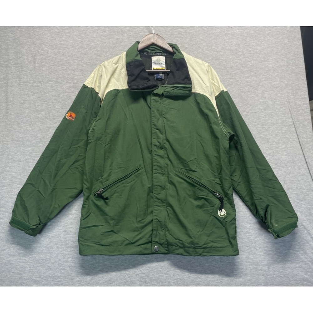 VTG Burton Bio-Lite Storm-Lite Snowboard Jacket Mens S Green Mesh Lined Full Zip